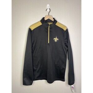 New Orleans Saints Pullover 1/4‎ Zip Unisex MEDIUM Black Gold Long Sleeve NFL